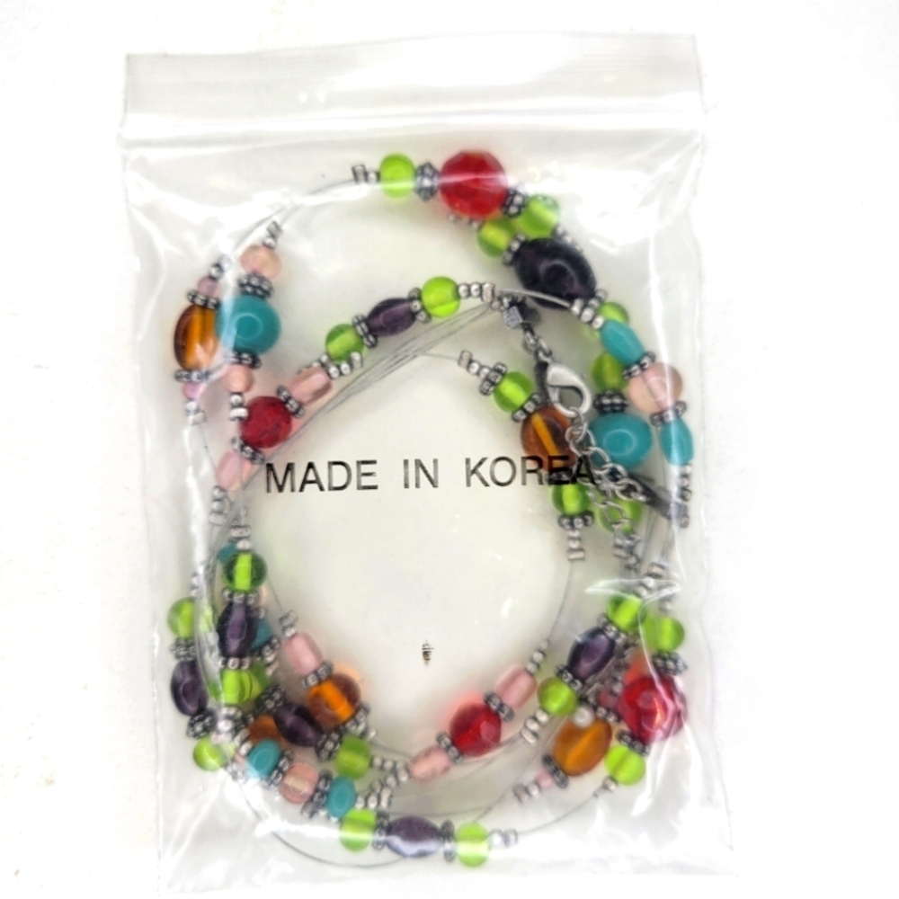 August Max Gemstone/Glass Bead 4-strand Metal Wire Necklace - Picture 8 of 8